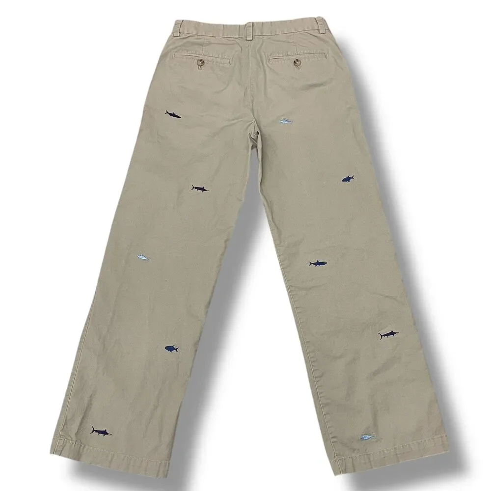Vineyard Vines Boys Chino Pants Sz 18‎ Shark Fish